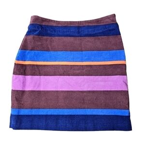 White Stuff Striped Velvety Mini Skirt Sz 6